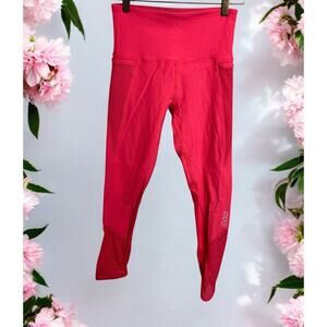Lorna Jane Alexa Core High Waist Leggings Sz Small Perforated Neon Pink Athletic